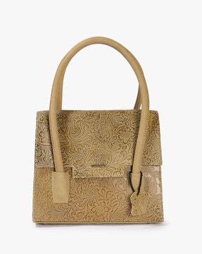 printed tote bag with snap-button closure