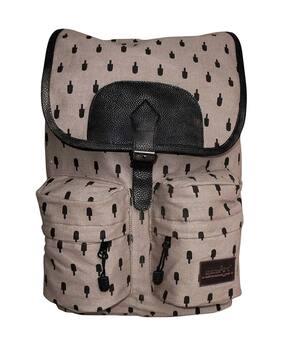 printed travel backpack with adjustable shoulder straps