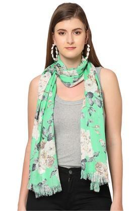 printed viscose rayon regular fit womens casual scarf - green