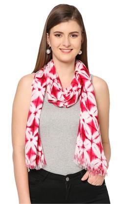 printed viscose rayon regular fit womens casual scarf - pink