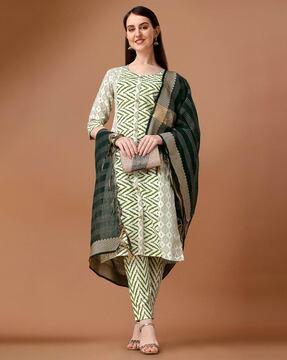 printed 3-piece kurta suit set