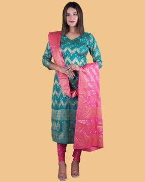 printed 3-piece unstitched dress material