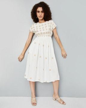 printed a-line dress