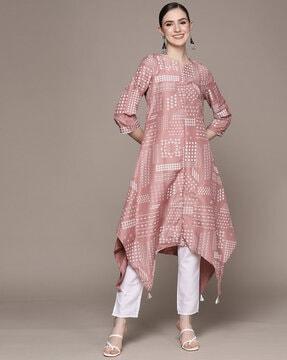 printed a-line kurta set