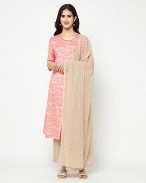 printed a-line kurta set