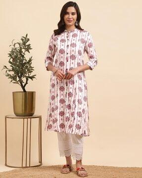 printed a-line kurta set