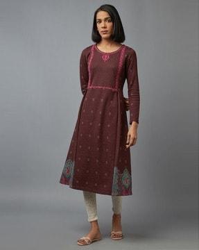 printed a-line kurta