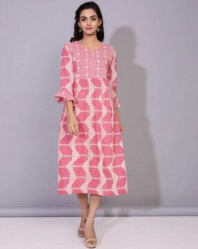 printed a-line kurta