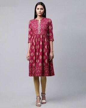 printed a-line kurta