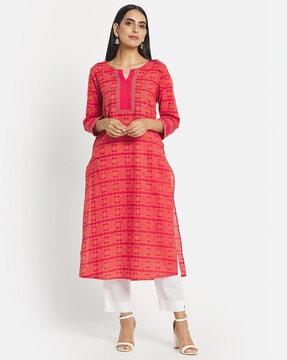 printed a-line kurta