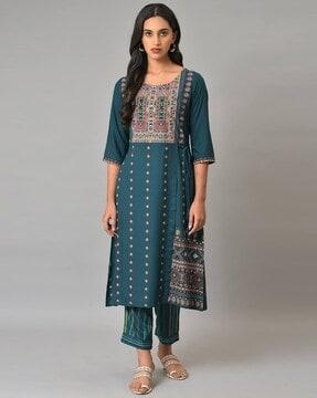 printed a-line kurta