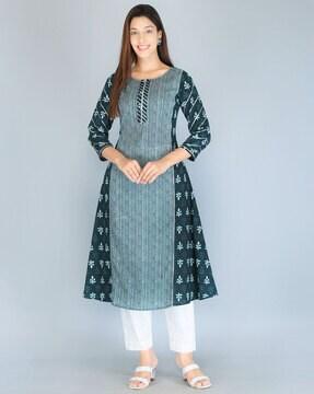 printed a-line kurta