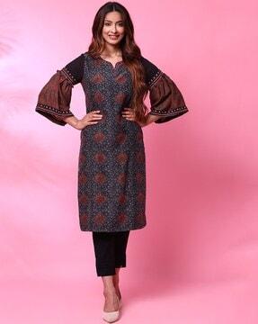 printed a-line kurta