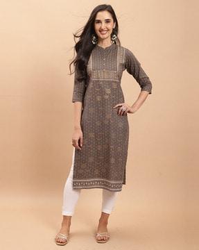 printed a-line kurta