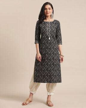 printed a-line kurta