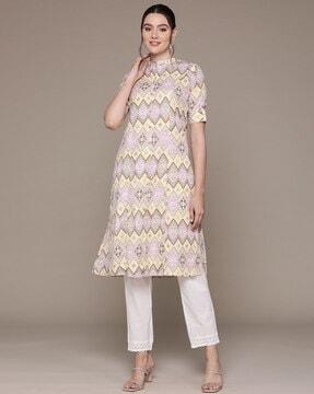 printed a-line kurta