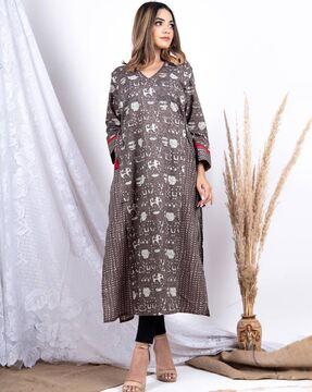 printed a-line kurta