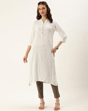 printed a-line kurti