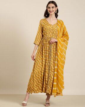 printed anarkali kurta set