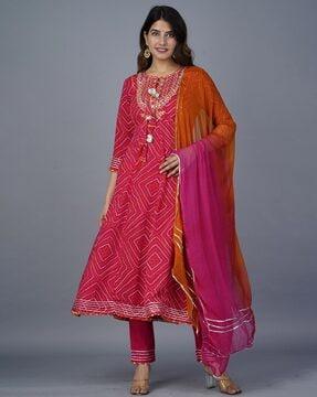 printed anarkali kurta set