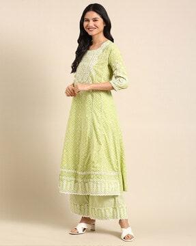 printed anarkali kurta suit set