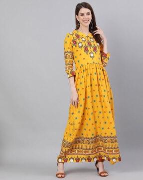 printed anarkali kurta