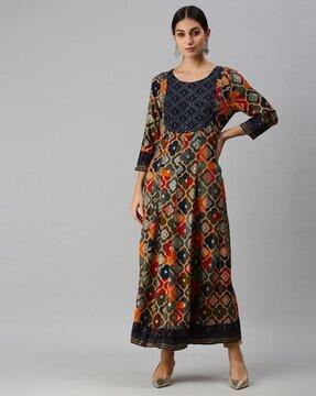 printed anarkali kurta