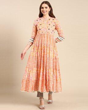 printed anarkali kurta