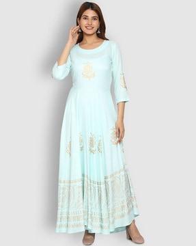 printed anarkali kurta