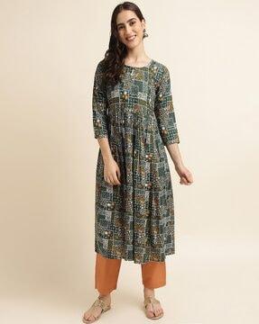 printed anarkali kurta