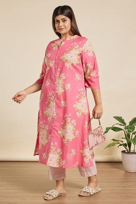 printed ankle length cotton women's palazzo - peach