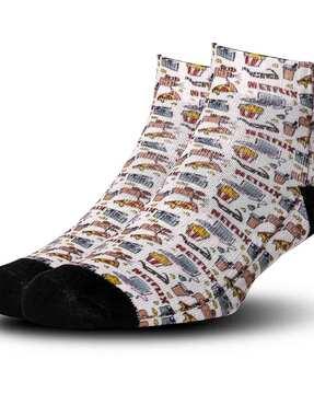 printed ankle-length everyday socks