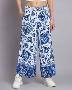 printed ankle-length palazzo