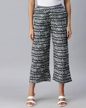 printed ankle-length palazzos