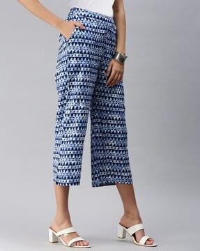 printed ankle-length palazzos