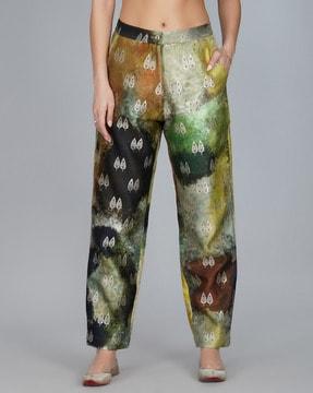 printed ankle length pants