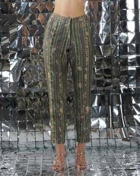 printed ankle-length pants