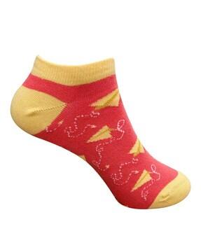 printed ankle-length socks