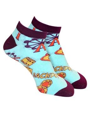 printed ankle-length socks