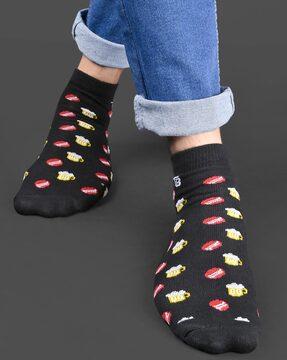 printed ankle-length socks