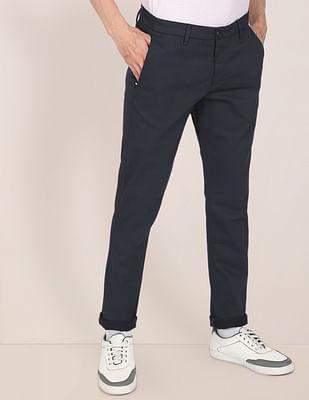 printed austin trim fit casual trousers