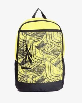 printed backpack with mesh pockets