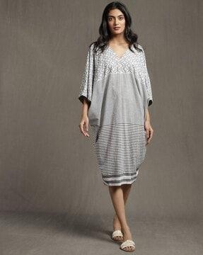 printed baggy kaftan dress