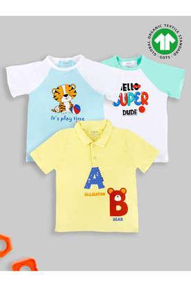 printed bamboo baby boys t-shirt combo (pack of 3) - multi
