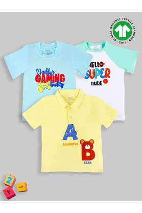 printed bamboo boys t - shirt combo (pack of 3) - multi