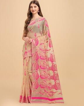 printed banrasi silk saree