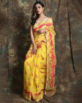 printed banrasi silk saree