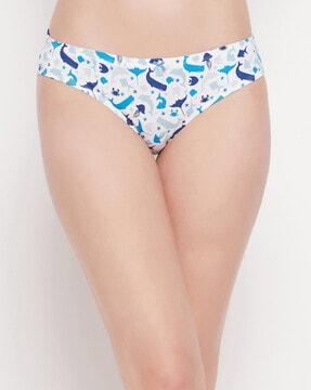 printed bikini briefs with elasticated waist