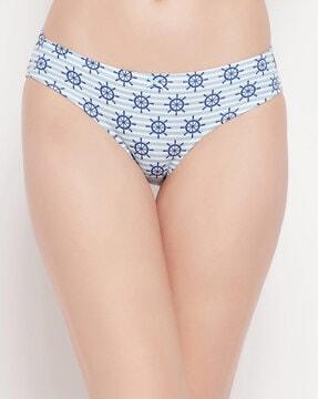 printed bikini briefs with elasticated waist