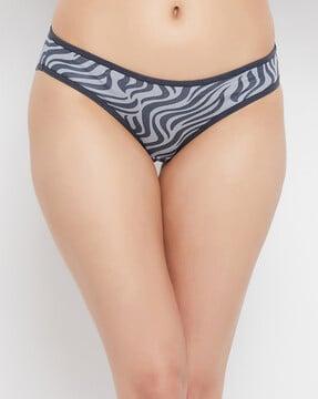 printed bikini panties with elasticated waist